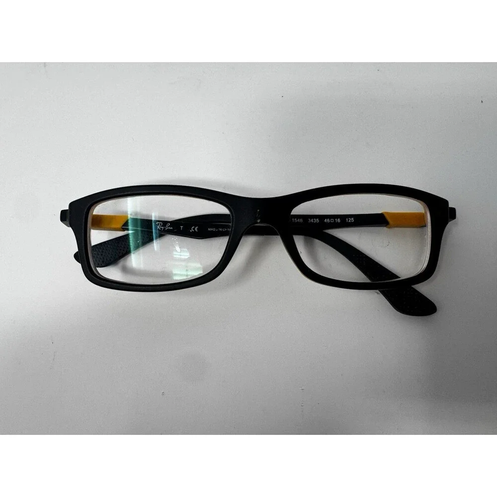 Ray-Ban RB1546 3435 Junior Black/Dark Yellow Eyeglass Frames 46-16-125 Authentic